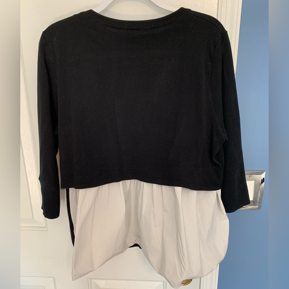 COS knit sweater with cotton shirt tail